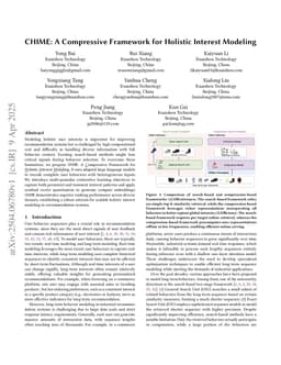 CHIME: A Compressive Framework for Holistic Interest Modeling