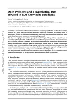 Open Problems and a Hypothetical Path Forward in LLM Knowledge Paradigms