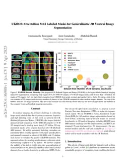 UKBOB: One Billion MRI Labeled Masks for Generalizable 3D Medical Image Segmentation