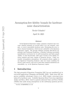 Assumption-free fidelity bounds for hardware noise characterization