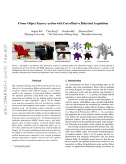Glossy Object Reconstruction with Cost-effective Polarized Acquisition