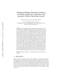 Teaching pathology foundation models to accurately predict gene expression with parameter efficient knowledge transfer