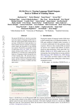 OLMoTrace: Tracing Language Model Outputs Back to Trillions of Training Tokens
