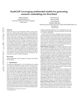 DashCLIP: Leveraging multimodal models for generating semantic embeddings for DoorDash