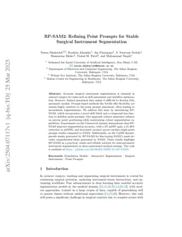 RP-SAM2: Refining Point Prompts for Stable Surgical Instrument Segmentation