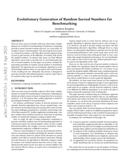Evolutionary Generation of Random Surreal Numbers for Benchmarking