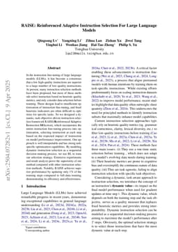 RAISE: Reinforenced Adaptive Instruction Selection For Large Language Models