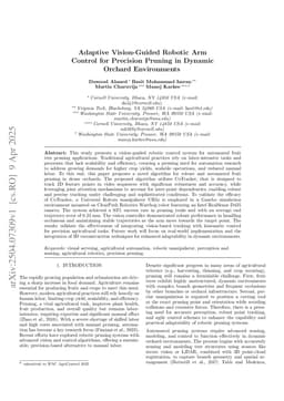 Adaptive Vision-Guided Robotic Arm Control for Precision Pruning in Dynamic Orchard Environments