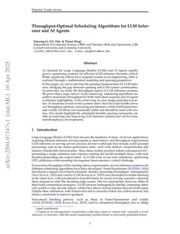 Throughput-Optimal Scheduling Algorithms for LLM Inference and AI Agents