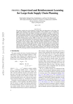 PROPEL: Supervised and Reinforcement Learning for Large-Scale Supply Chain Planning