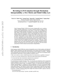 Revisiting LLM Evaluation through Mechanism Interpretability: a New Metric and Model Utility Law