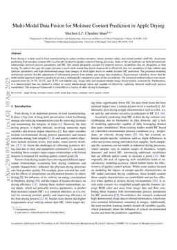 Multi-Modal Data Fusion for Moisture Content Prediction in Apple Drying