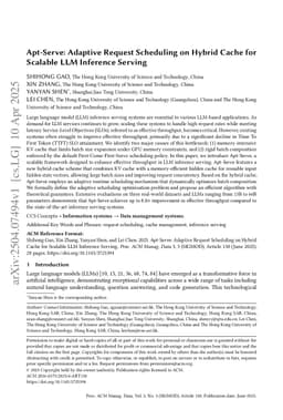 Apt-Serve: Adaptive Request Scheduling on Hybrid Cache for Scalable LLM Inference Serving