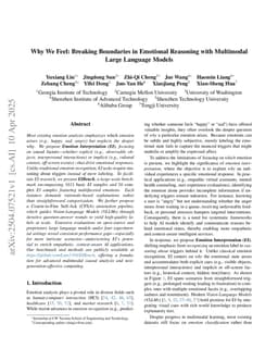 Why We Feel: Breaking Boundaries in Emotional Reasoning with Multimodal Large Language Models