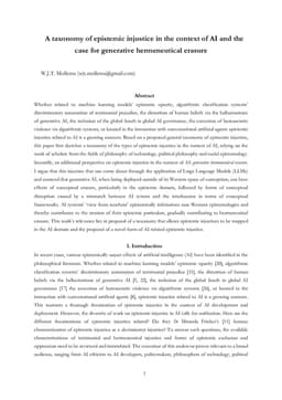 A taxonomy of epistemic injustice in the context of AI and the case for generative hermeneutical erasure