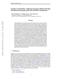 AI-Slop to AI-Polish? Aligning Language Models through Edit-Based Writing Rewards and Test-time Computation