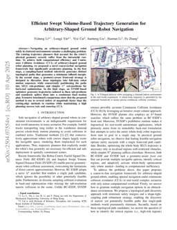 Efficient Swept Volume-Based Trajectory Generation for Arbitrary-Shaped Ground Robot Navigation