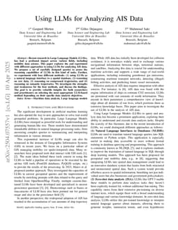 Using LLMs for Analyzing AIS Data