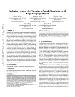 Exploring Human-Like Thinking in Search Simulations with Large Language Models