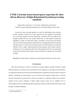 CTSR: Cartesian tensor-based sparse regression for data-driven discovery of high-dimensional invariant governing equations