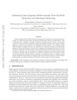 Enhancing Large Language Models through Neuro-Symbolic Integration and Ontological Reasoning