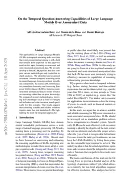 On the Temporal Question-Answering Capabilities of Large Language Models Over Anonymized Data