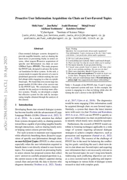 Proactive User Information Acquisition via Chats on User-Favored Topics