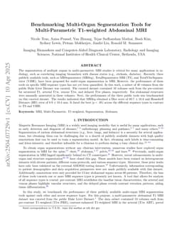 Benchmarking Multi-Organ Segmentation Tools for Multi-Parametric T1-weighted Abdominal MRI