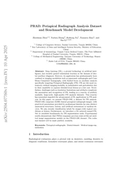 PRAD: Periapical Radiograph Analysis Dataset and Benchmark Model Development