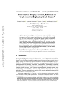 Siren Federate: Bridging document, relational, and graph models for exploratory graph analysis