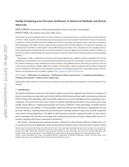 Pychop: Emulating Low-Precision Arithmetic in Numerical Methods and Neural Networks