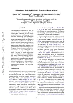 Token Level Routing Inference System for Edge Devices