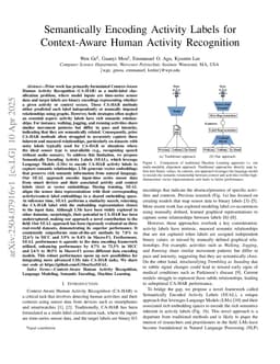 Semantically Encoding Activity Labels for Context-Aware Human Activity Recognition