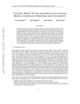 Cat, Rat, Meow: On the Alignment of Language Model and Human Term-Similarity Judgments