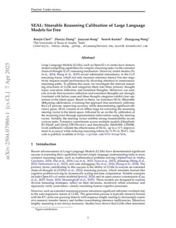 SEAL: Steerable Reasoning Calibration of Large Language Models for Free