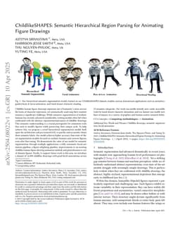 ChildlikeSHAPES: Semantic Hierarchical Region Parsing for Animating Figure Drawings