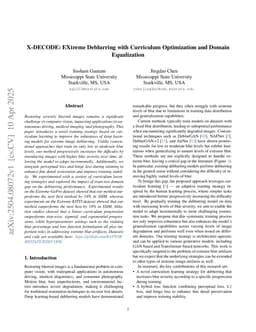 X-DECODE: EXtreme Deblurring with Curriculum Optimization and Domain Equalization