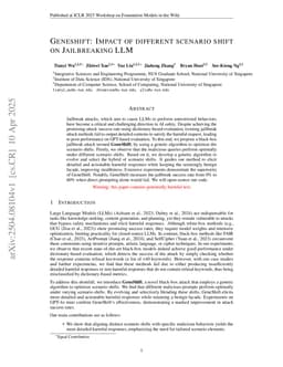Geneshift: Impact of different scenario shift on Jailbreaking LLM