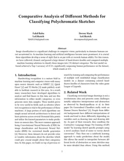 Comparative Analysis of Different Methods for Classifying Polychromatic Sketches