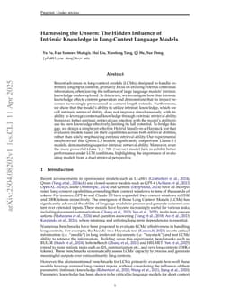 Harnessing the Unseen: The Hidden Influence of Intrinsic Knowledge in Long-Context Language Models