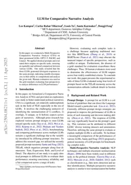 LLM for Comparative Narrative Analysis