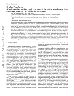 DrivAer Transformer: A high-precision and fast prediction method for vehicle aerodynamic drag coefficient based on the DrivAerNet++ dataset
