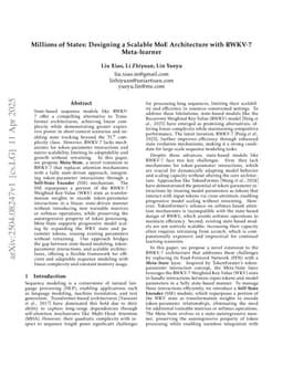 Millions of States: Designing a Scalable MoE Architecture with RWKV-7 Meta-learner
