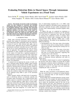 Evaluating Pedestrian Risks in Shared Spaces Through Autonomous Vehicle Experiments on a Fixed Track