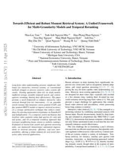 Towards Efficient and Robust Moment Retrieval System: A Unified Framework for Multi-Granularity Models and Temporal Reranking