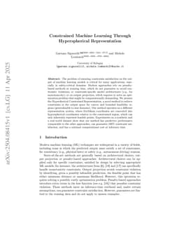 Constrained Machine Learning Through Hyperspherical Representation