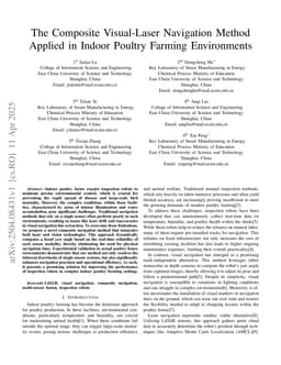 The Composite Visual-Laser Navigation Method Applied in Indoor Poultry Farming Environments