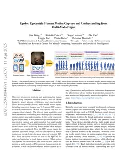Ego4o: Egocentric Human Motion Capture and Understanding from Multi-Modal Input