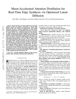 Muon-Accelerated Attention Distillation for Real-Time Edge Synthesis via Optimized Latent Diffusion