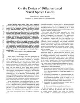 On the Design of Diffusion-based Neural Speech Codecs